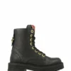 Girls Mid Boot Laces Black Nappa