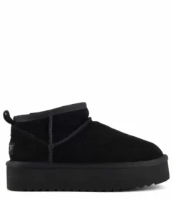 Colors Of California Platform Winter Boot In Suede Black