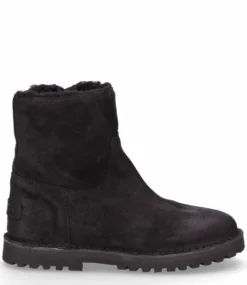 Ankle Boot Wool Lining Waxed Suede Black