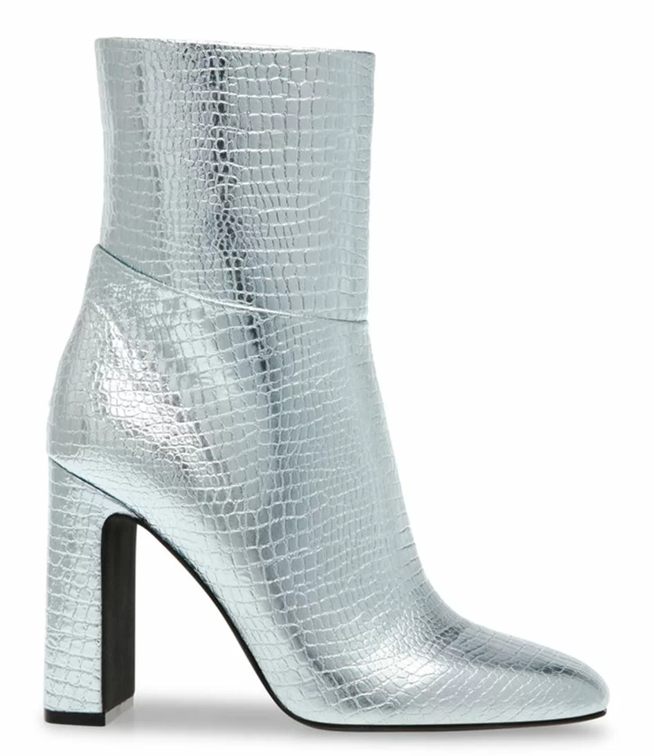 Steve Madden Aisha Bootie Silver Croco