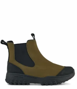 Woden Magda Rubber Track Boot Dark Olive/Black
