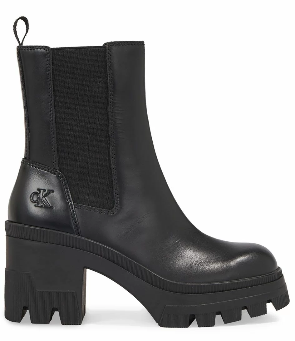 Calvin Klein Chunky Heeled Chelse Triple Black